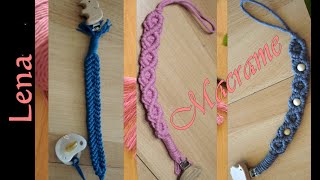 𝗠𝗮𝗰𝗿𝗮𝗺𝗲 with 𝗟𝗲𝗻𝗮👶🏻 3x Makramee Schnullerkette machen 👶🏻 Macrame Pacifier Chain DIY Dummy Holder [upl. by Novak]