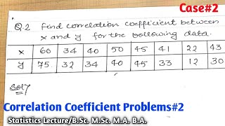 Correlation coefficient problems and solutions  problem 2 [upl. by Bloom]