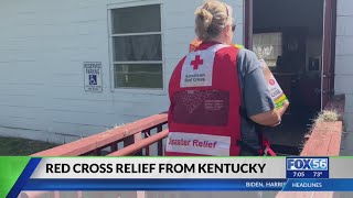 Kentuckians work with Red Cross volunteers to help disaster victims [upl. by Atteuqal]