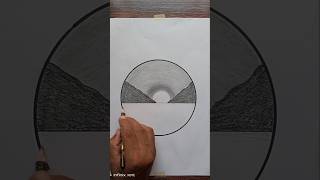 How to Draw Village Scenery with Pencil  Nature Pencil Drawing for Beginners  mountain drawing [upl. by Kerry]