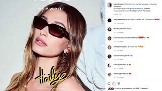 What Sunglasses amp Glasses Is Hailey Bieber Wearing In Her March 31 Instagram Post [upl. by Atinwahs92]