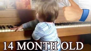 Youngest Pianist Ever  14 month old [upl. by Eimme743]