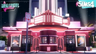 The Sims 4  Neon Ligths Collab  Neon Art Deco Theater 🎭  Speed Build Nocc [upl. by Seuqramed176]