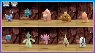 Pokémon BDSP  All Pokemon in Big Bluff Cavern [upl. by Ahsimin921]