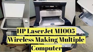 HP LaserJet M1005 Make Wireless Lan Printer Sharing Multiple Computer Without USB Cable [upl. by Raknahs]