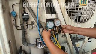 CHARGING REFRIGERANT R404A ON THERMO KING REEFER CONTAINER [upl. by Hsoj299]