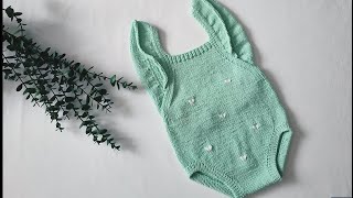 612 ay şortlu bebek tulumu yapımı  Kolay fırfırlı bebek tulumu  Easy baby rompers knitting [upl. by Idnahk356]