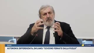 Autonomia differenziata Emiliano “Governo fermato dalla Puglia” [upl. by Otreblon]