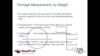 Part 1 Ship Tonnage amp Types [upl. by Arait13]