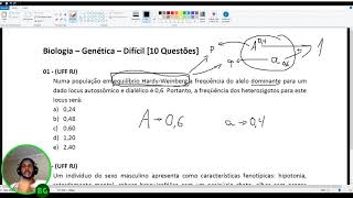 Questão de Genética  Equilíbrio de HardyWeinberg UFF RJ [upl. by Yeslehc]