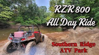 RZR 800 FULL DAY RIDE  Southern Ridge ATV Park  Alabama  NEW Trails amp Water crossings unlocked [upl. by Ahseyt]