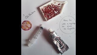 CRYSTAL QUEEN How to use a syringe to glue on crystals  rhinestones [upl. by Earised770]