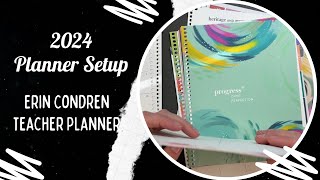 2024 Planner Setup  Erin Condren Focus Teacher Planner  Companion Notebook  Catchall [upl. by Asial]