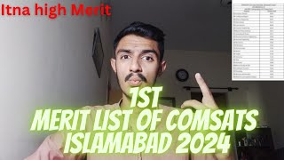 NEW Merit List Of Comsats Islamabad Campus 2024  Life At Comsats University Islamabad [upl. by Yrian]