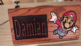 Red Oak Super Mario Carved Sign CNC Hand Painted [upl. by Zacharias]