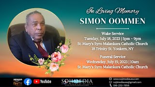 FUNERAL SERVICE  SIMON OOMMEN [upl. by Valdis]