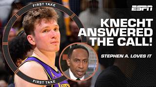 Dalton Knecht ANSWERED THE CALL 📞 Stephen A loves what he sees from the Lakers rookie  First Take [upl. by Laverna]