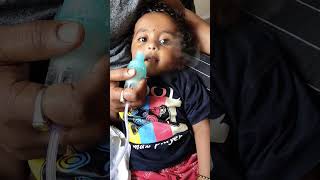 Tasty nebulizer 😘 puppy cutebaby trending babyeating viralvideo cutedog baby pets rington [upl. by Ollopa]