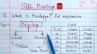 DCL Commands in SQL  Privileges Grant amp Revoke With Example [upl. by Agace]