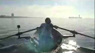 Rowing a Homebuilt Wooden Dory [upl. by Jacquenetta]