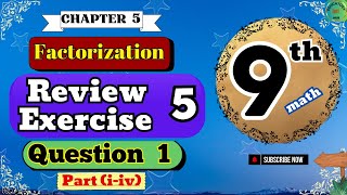 Class 9th Math  Chapter 5 Review Exercise 5 Question 1 Part iiv Educatoryhub [upl. by Aerdnaz]