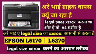 Legal size paper xerox epson L6170  L6270 printer se karne ka tarika epson printer6170 [upl. by Sedecram188]