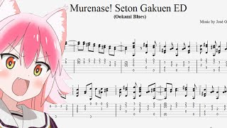 Murenase Seton Gakuen Ending Guitar tab Ookami Blues [upl. by Ecylahs]