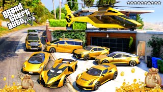 GTA 5  Stealing Golden SuperCars with Franklin Real Life Cars 164 [upl. by Alegna]