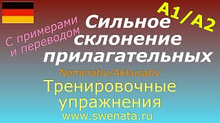 Сильное склонение прилагательных в немецком языке NominativAkkusativ в упражнениях [upl. by Libna278]