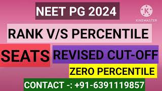 NEET PG 2024  RANK VS PERCENTILE  ZERO PERCENTILE neetpg [upl. by Meekar]