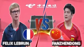 Fan Zhendong vs Felix Lebrun ITTF Mixed Team World Cup 2324 [upl. by Lorens]