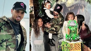 Chris Brown amp Ammika At His Son Aekos 5Th Birthday Party Family Brown [upl. by Verdi]