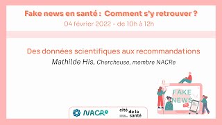 Des données scientifiques aux recommandations  Mathilde His [upl. by Dahs]