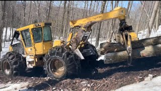 610 Tigercat skidder skidding wood down big Ridge [upl. by Graner]