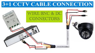 31 cctv cable Analog HD camera connection diagram using wired BNC amp DC Pin [upl. by Jonati]