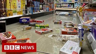 Japan hit by strong earthquake cutting power to millions  BBC News [upl. by Luapnoj]