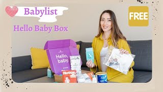 Hello Baby FREE Box from BABYLIST  Unboxing amp Review 2022 [upl. by Acilegna]