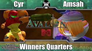 Avalon M  Cyr Samus Vs Amsah Sheik  Winners Quarters  Melee [upl. by Ahseenak]