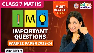 IMO  Important Math Olympiad Questions  Official Sample Questions 202324  Class 7 [upl. by Budge]