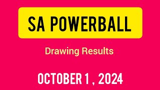 Sa Powerball Results Tuesday 01 October 2024  Powerball Plus Result [upl. by Nojad]