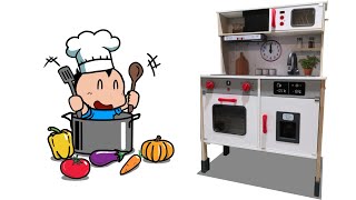 Kitchen for kids unboxing amp assembly play set Playtive  Play Kitchen 359560 [upl. by Ellynad]