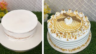 Butterscotch cake decoration  Butterscotch cake design  cake decoration at home  Easy cake design [upl. by Derina144]