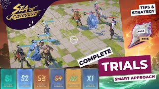 Sea of Conquest Strategy and Lineup to Complete Trials Up to S6 [upl. by Aninad874]