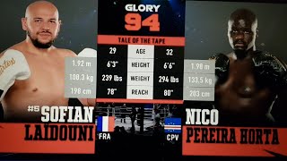 SOFIAN LAIDOUNI VS HORTA FIGHT  GLORY 94 ANTWERP BELGIUM review [upl. by Enahs]