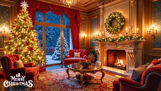 Relaxing Christmas Music Snow Falling 🎄 Cozy Christmas Fireplace Instrumental 🔥 Christmas Carols [upl. by Aiekram]