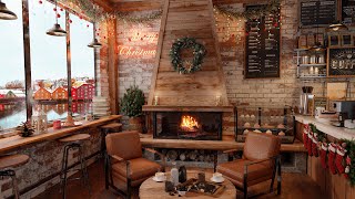 Christmas Guitar Music for Relaxing  Christmas Coffee Shop Bookstore Ambience amp Fireplace [upl. by Ree]