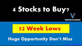 Dont Miss this Opportunity 4 Stocks at 52week lows buying investing trading stockmarket [upl. by Ayot194]