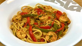 RECETTE HEALTHY IDÉALE POUR UN RÉÉQUILIBRAGE ALIMENTAIRE LES LINGUINES AUX CREVETTES ET AUX POIVRONS [upl. by Conn]