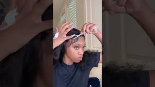 easy edge tutorial 💕 Do you like the final look wigs gluelesslacefrontwigs hairextensions [upl. by Sivrep232]