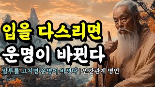 말투를 고치면 운명이 바뀐다  채근담 장자 쇼펜하우어 괴테 니체 맹자 사마천 명심보감 인간관계 명언  입을 다스리면 운명이 바뀐다 [upl. by Dulsea630]